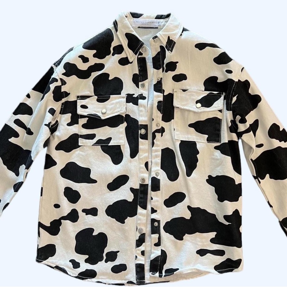 Black and White Cow Print Shirt